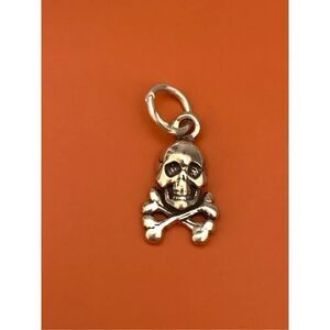 .925 Skull and Crossbones Sterling Silver Jewelry Charm #halloween